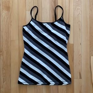 Small Striped Built in Bra Express Cami Tank Top